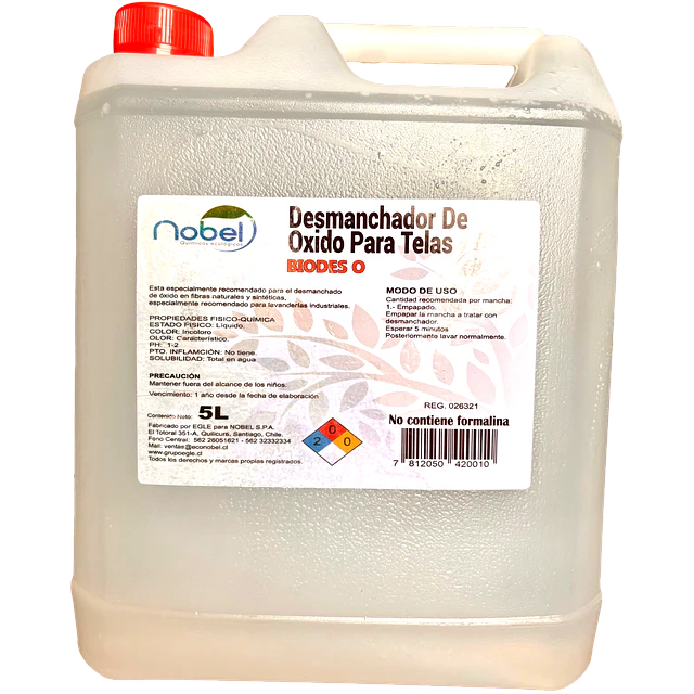 Desmanchador Oxido en Tela Biodes O 5L