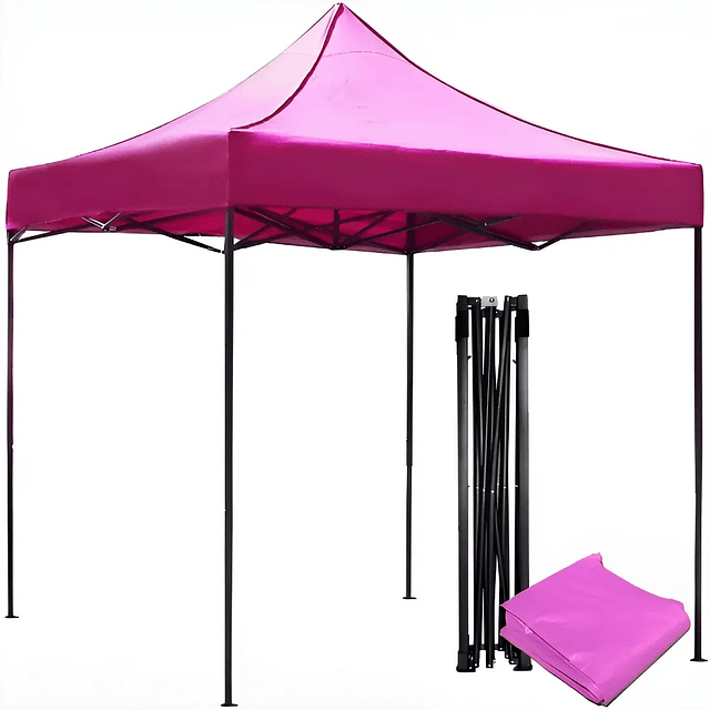 Toldo Plegable Impermeable Filtro Uv Rosado 3X3Mt