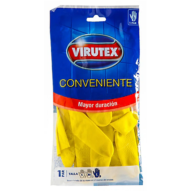 Guante Latex Flocado Amarillo Virutex T/M