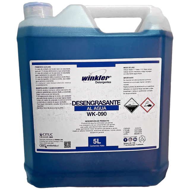Desengrasante al Agua WK-090 5L
