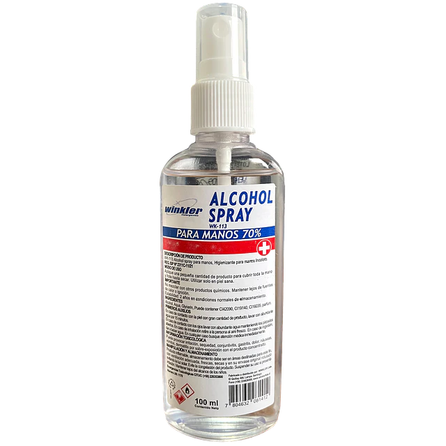 Alcohol Spray para Manos 70% WK-113 Incoloro 100Ml