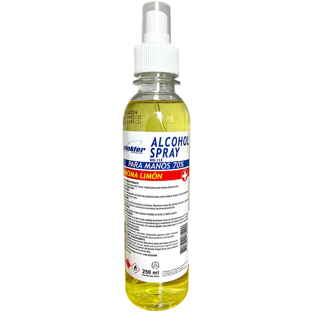 Alcohol Spray para Manos 70% WK-113 Limon 250Ml