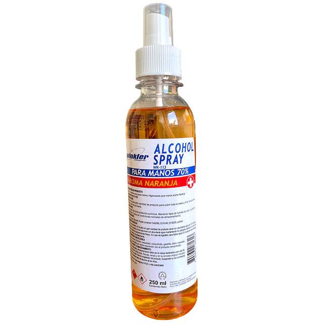 Alcohol Spray para Manos 70% WK-113 Naranja 250Ml