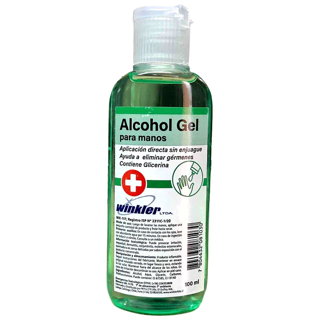 Gel Base Alcohol para Manos WK-117 Flip Top 100Ml
