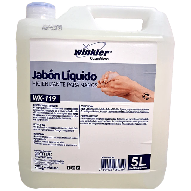 Jabon Antiseptico para Manos Triclosan WK-119 5L
