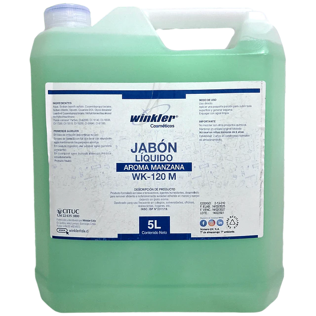 Jabon Liquido Perlado Manzana WK-120M 5L