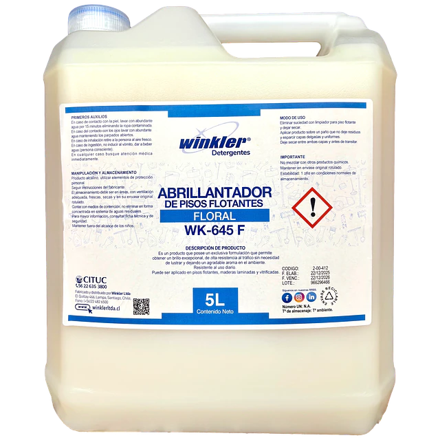 Abrillantador de Piso Flotante Floral WK-645F 5L