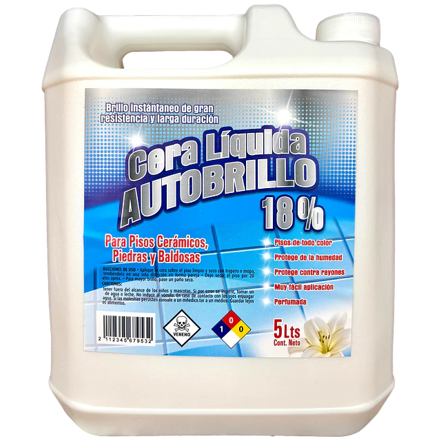 Cera Acrilica Autobrillo Incolora 18% Stronger 5L