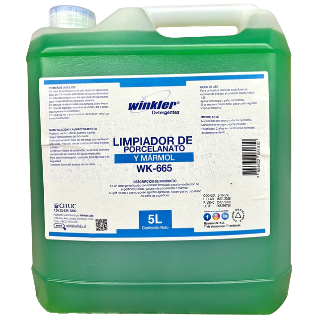 Limpiador Porcelanato y Marmol WK-665 5L