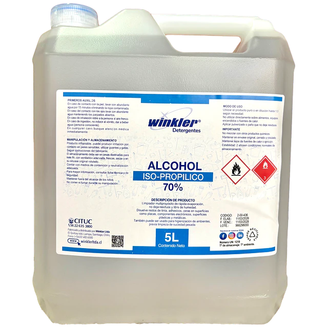 Alcohol Iso-Propilico 70% 5L
