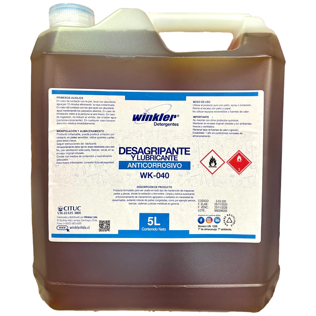 Desagripante y Lubricante Anticorrosivo WK-040 5L