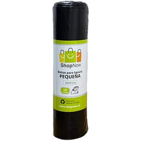 Bolsa Basura Negra 50X70 ShopNow con Amarre Rollo 10Un