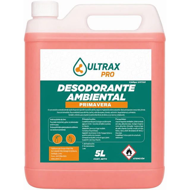 Desodorante Ambiental Primavera Ultrax Pro 5L