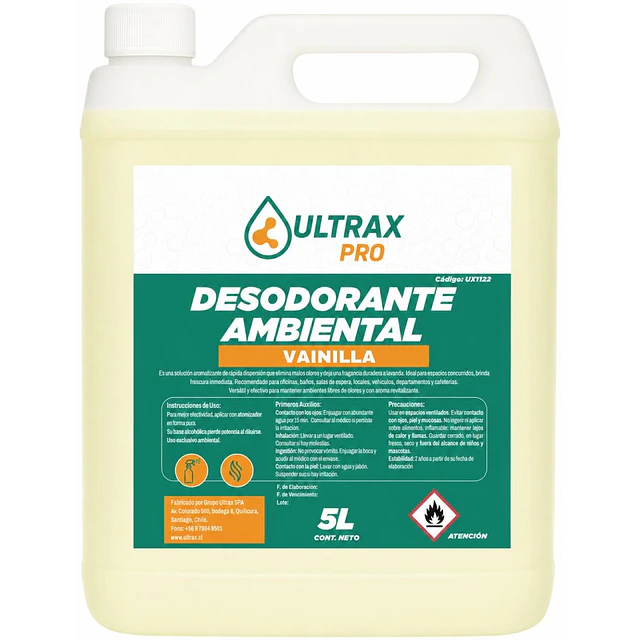 Desodorante Ambiental Vainilla Ultrax Pro 5L