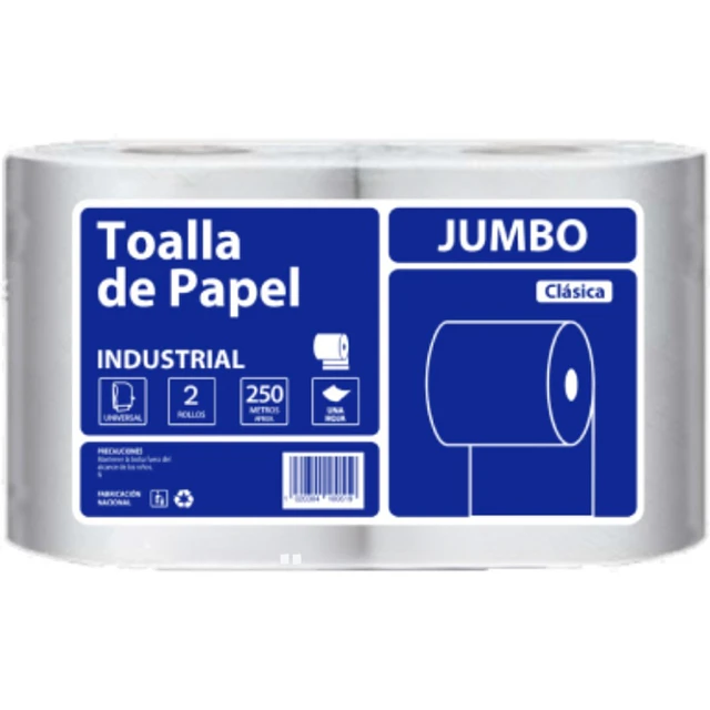 Papel Toalla XXL 2X250Mt 100% Celulosa Virgen 23,5Gr