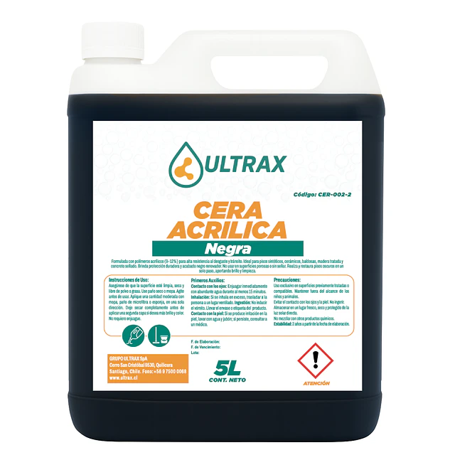 Cera Acrilica Negra Ultrax 5L