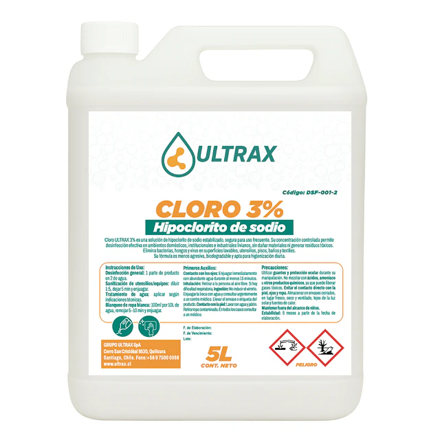 Cloro 3% Ultrax 5L