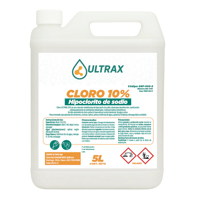 Cloro 10% Ultrax 5L