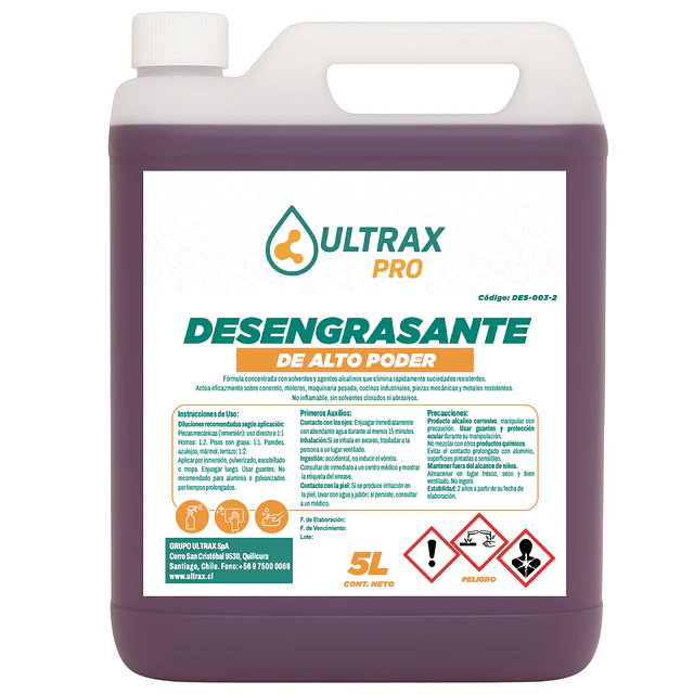 Desengrasante Alto Poder Ultrax Pro 5L