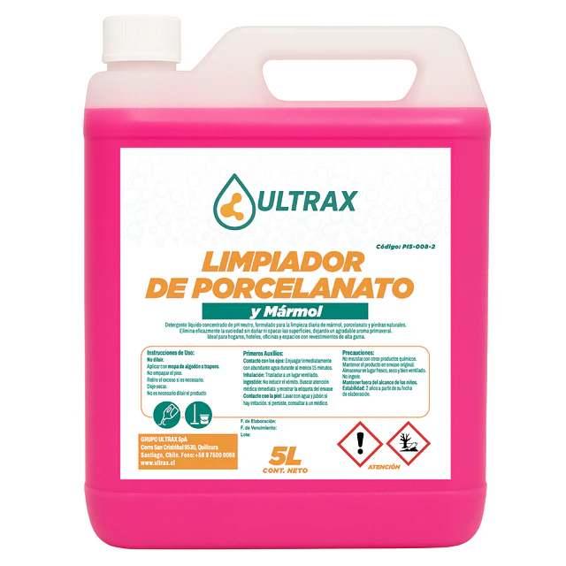 Limpiador Porcelanato y Marmol Primavera Ultrax 5L