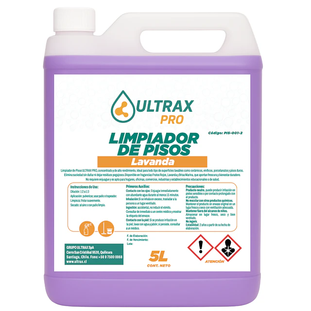 Limpiador Piso Lavanda Concentrado Ultrax Pro 5L
