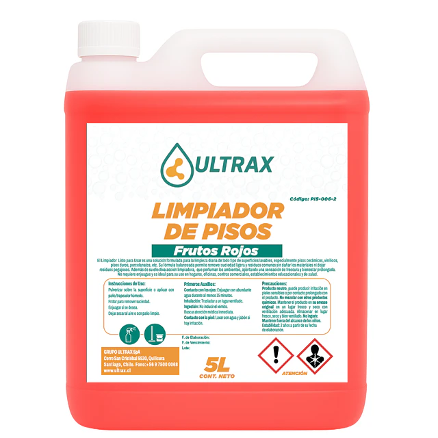 Limpiador Piso Frutos Rojos Ultrax 5L