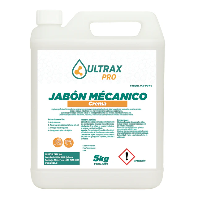 Jabon Mecanico Crema Ultrax Pro 5L