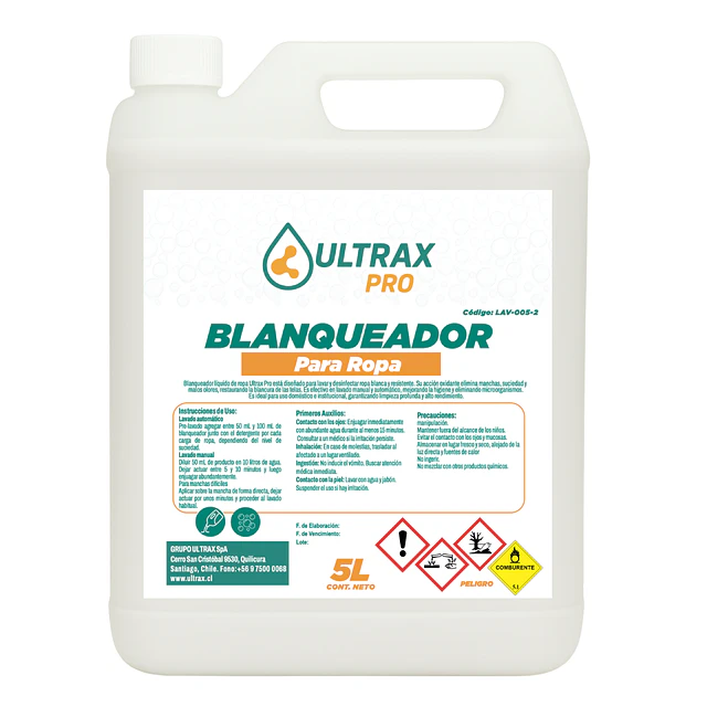 Blanqueador Ropa Ultrax Pro 5L