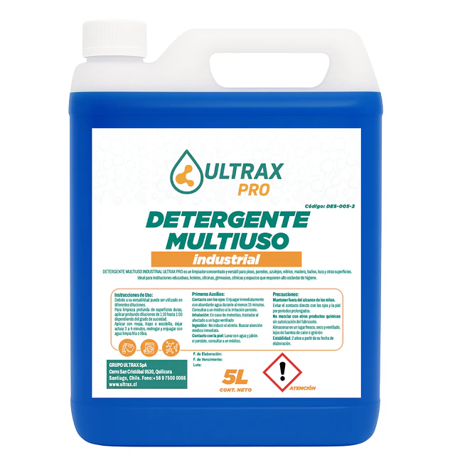Detergente Multiuso Industrial Ultrax Pro 5L