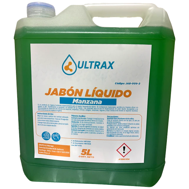 Jabon Liquido Manzana Ultrax 5L