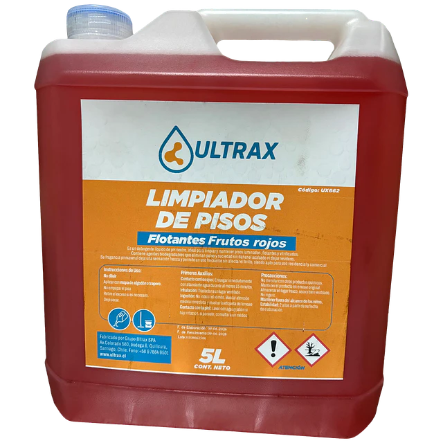 Limpiador Piso Flotante Frutos Rojos Ultrax 5L