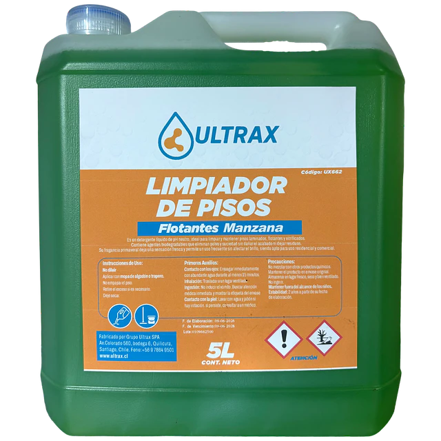 Limpiador Piso Flotante Manzana Ultrax 5L