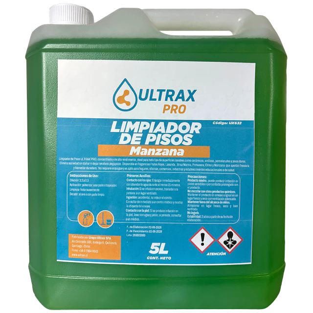 Limpiador Piso Manzana Concentrado Ultrax Pro 5L