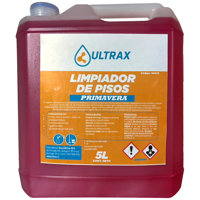 Limpiador Piso Primavera Ultrax 5L