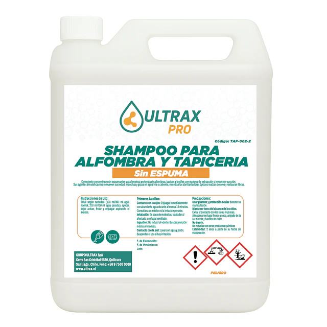 Shampoo Alfombra y Tapiceria sin Espuma Ultrax Pro 5L