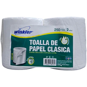 Papel Toalla Clasica 2X250Mt Celulosa Virgen 23.5Gr