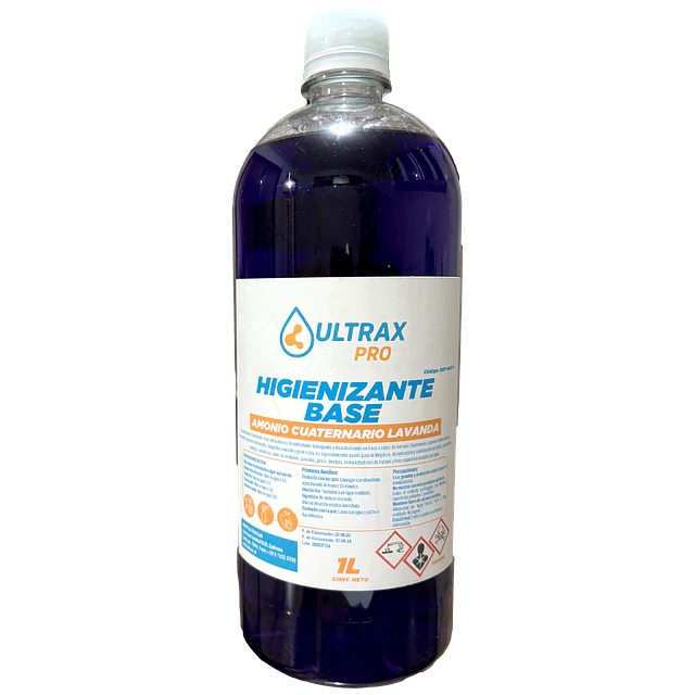 Higienizante Base Amonio Cuaternario Concentrado Lavanda Ultrax Pro 1L