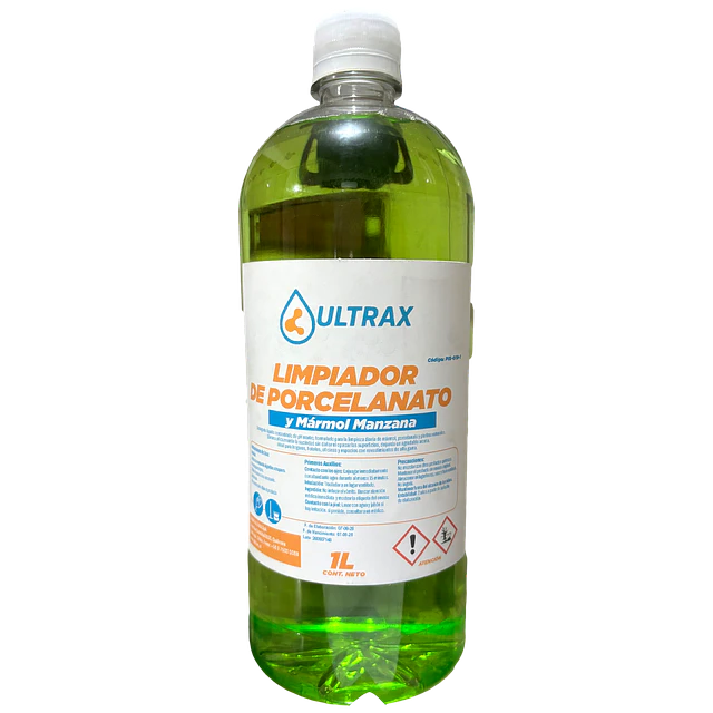 Limpiador Porcelanato y Marmol Manzana Ultrax 1L