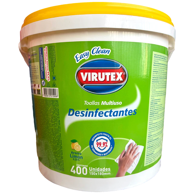 Toallas Humedas Multiuso/Desinfectante Virutex Tarro 400Un