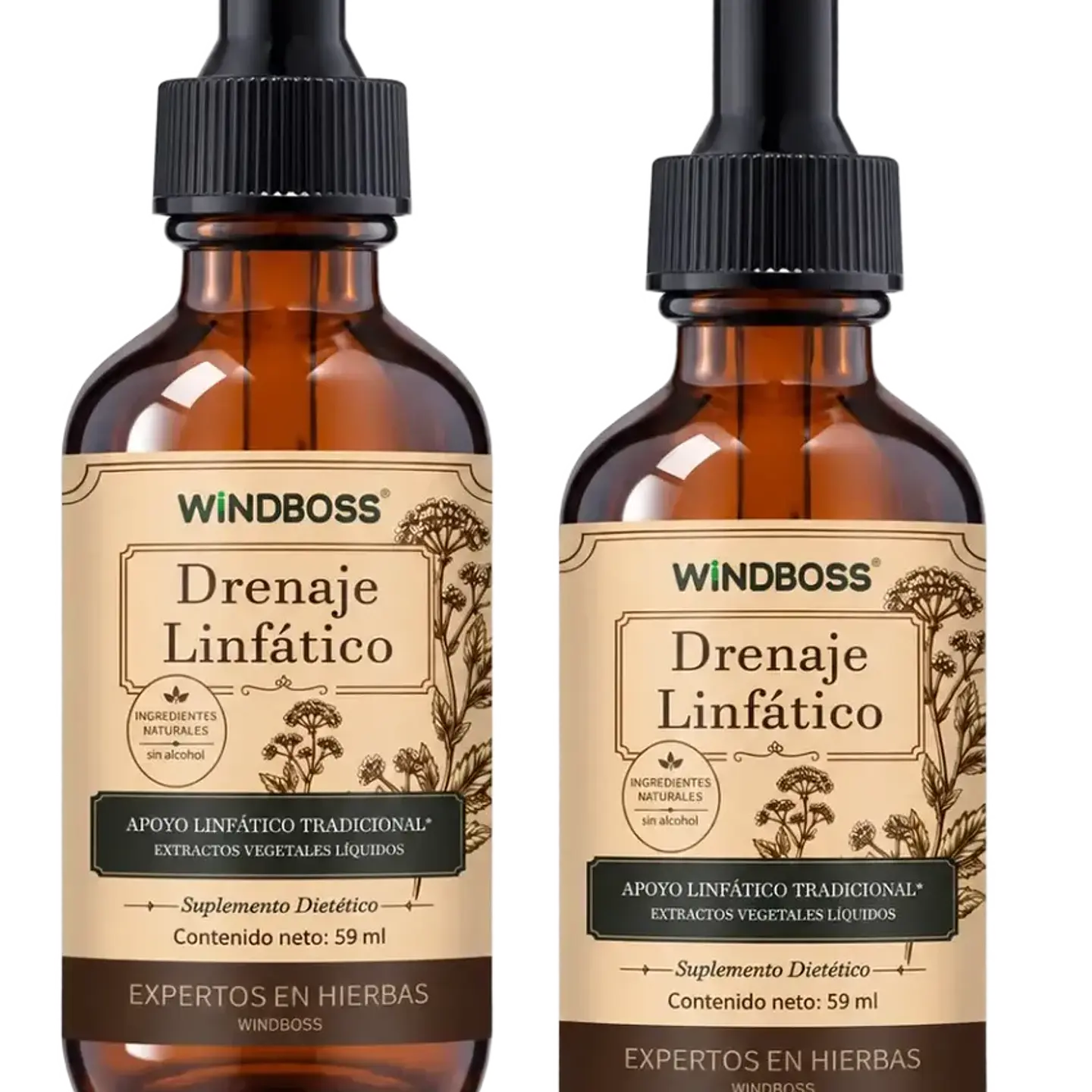2 Drenajes Linfáticos Extracto Herbal 59 Ml Windboss 1