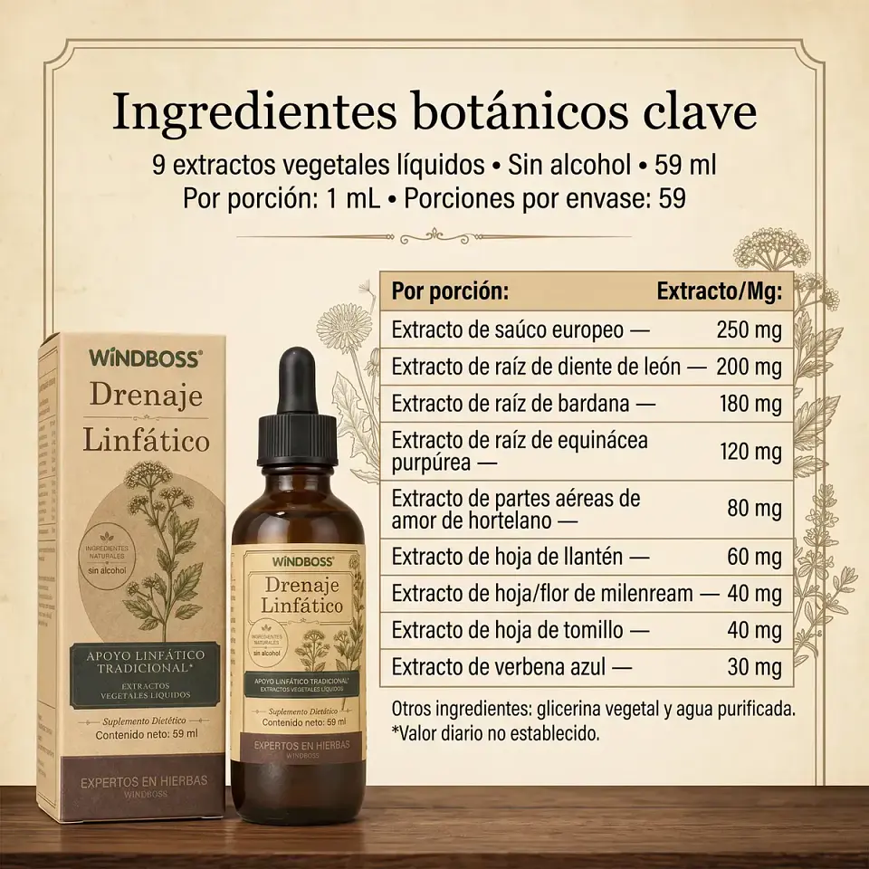 2 Drenajes Linfáticos Extracto Herbal 59 Ml Windboss 5