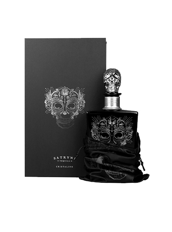 SATRYNA Cristalino Añejo Claro - Ultra-Premium Tequila vol. 38% - Coffret 70cl avec verres à cocktail !