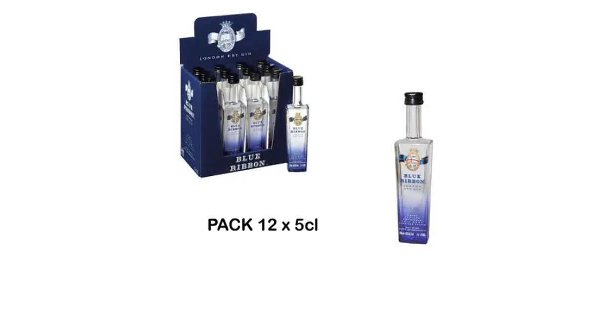 Gin Blue Ribbon x 12 Miniaturas 5cl