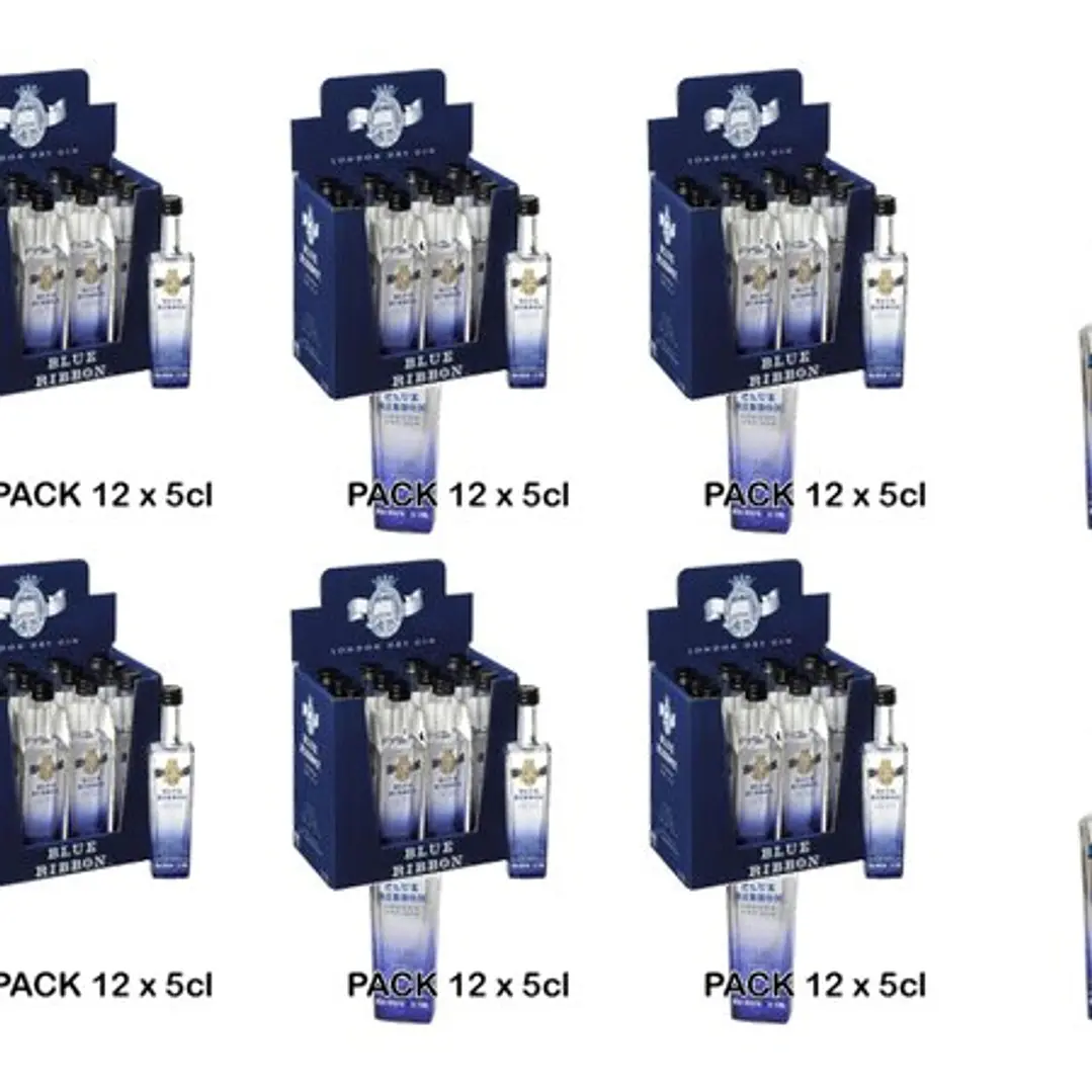 Gin Blue Ribbon x 12 Miniatures 5cl 4