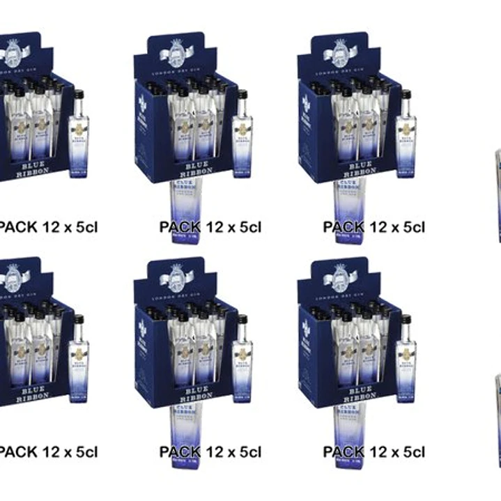 Gin Blue Ribbon x 12 Miniatures 5cl 4