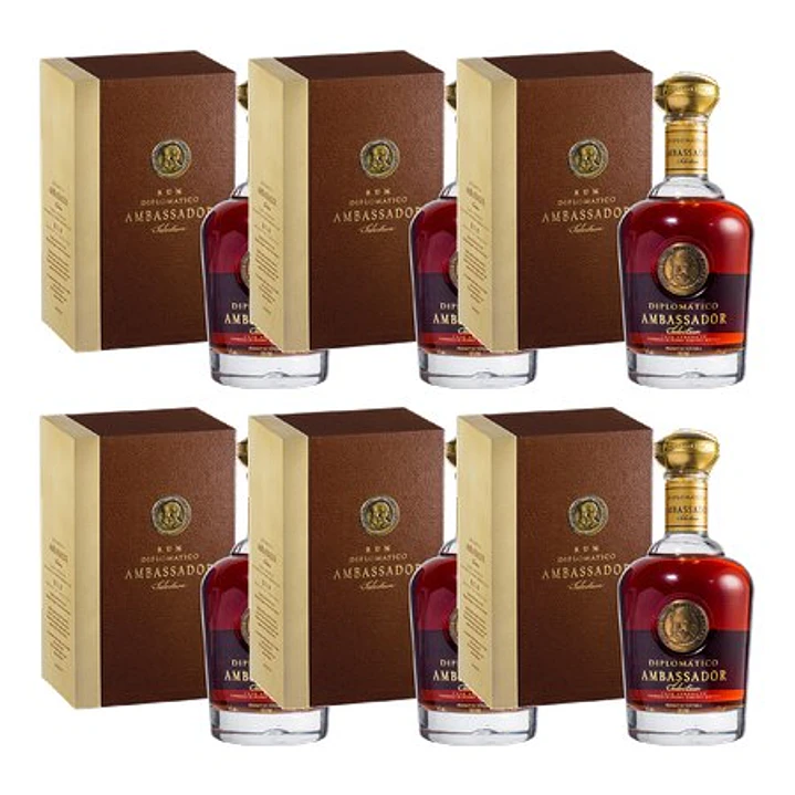 Rum Diplomático Ambassador Limited Edition vol. 47% - 70cl - Gift Pack 4