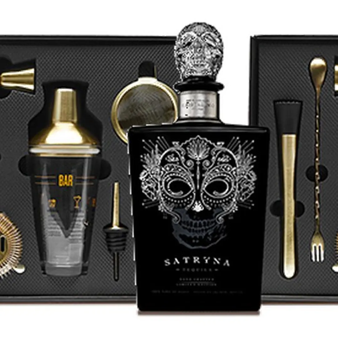 SATRYNA Cristalino Añejo Claro - Tequila Ultra Premium vol. 38% - ¡Pack Regalo 70cl con Utensilios de Bar! 6