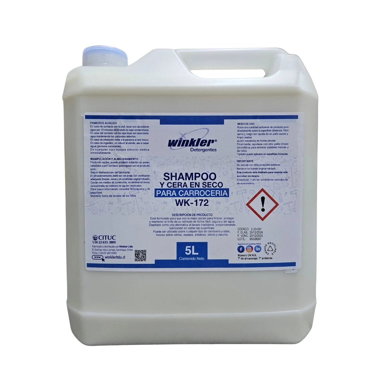 Shampoo de Cera y Seco - WK-172 - 5 Litros