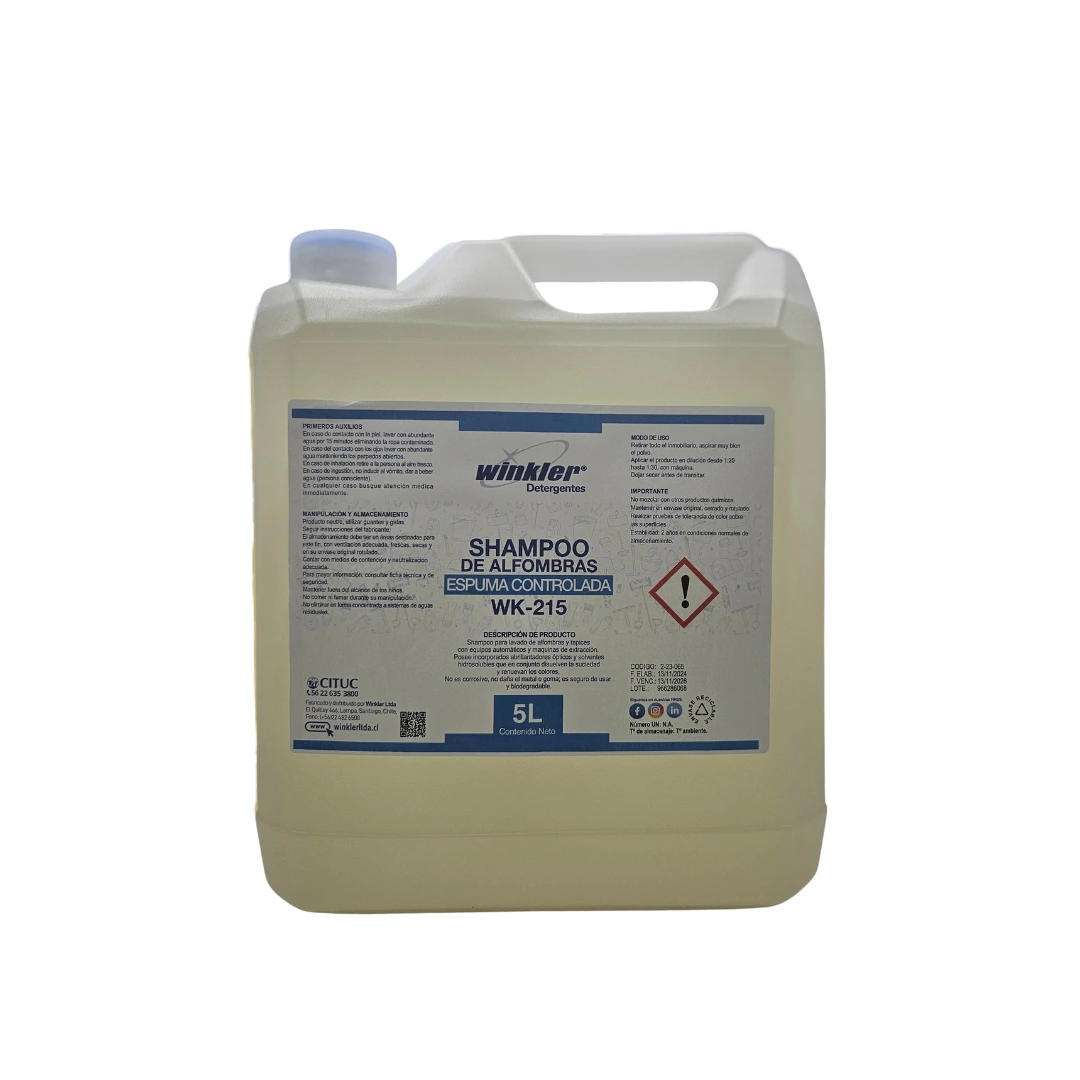 Shampoo Alfombras Espuma Controlada - WK-215 - 5 Litros