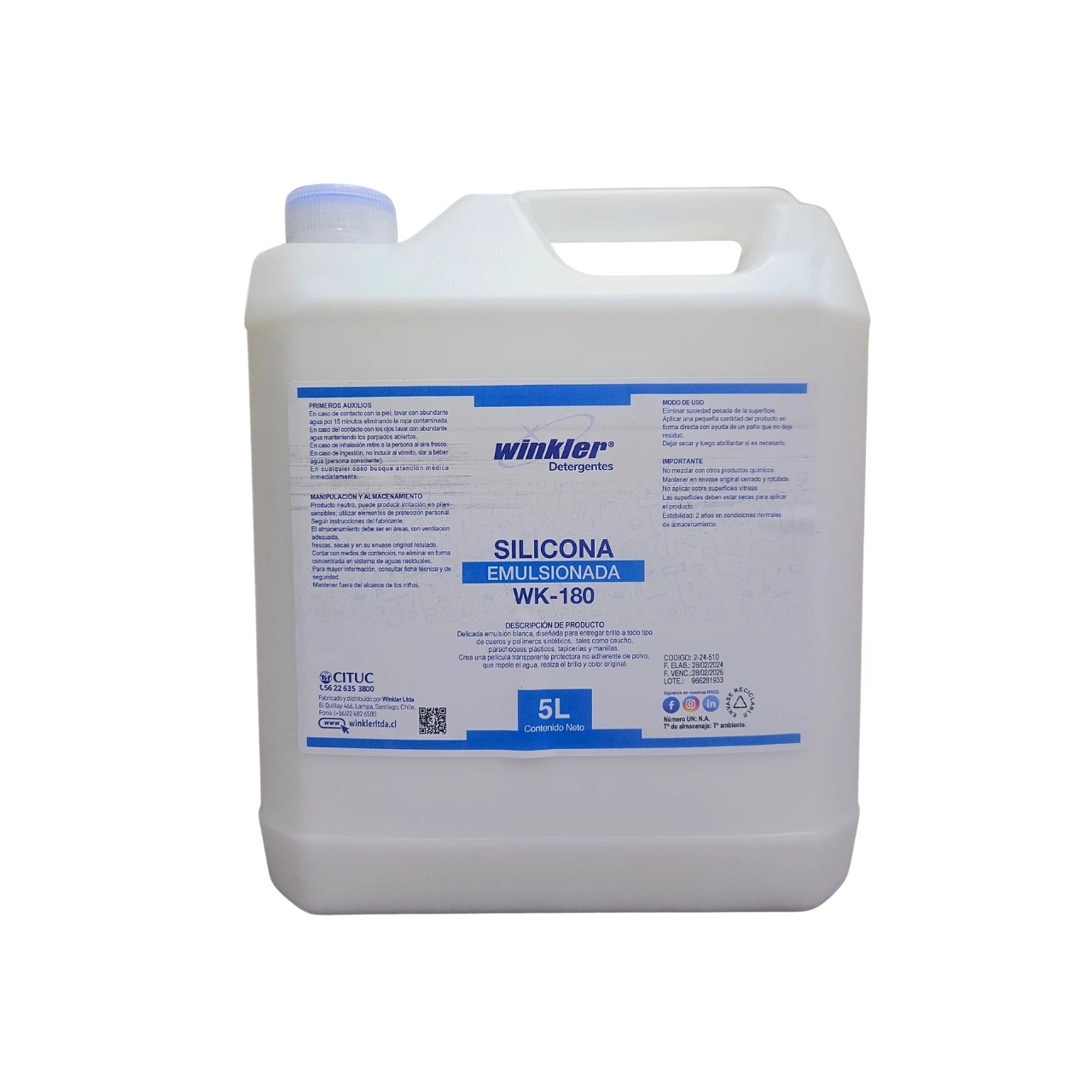 Silicona Emulsionada para Autos WK-180 - 5 Litros